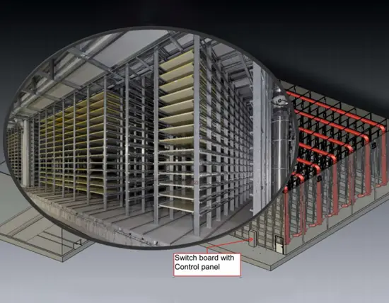 Lohkon muotoilukoneen huoltohuone Lohkon muotoilukoneen huoltohuone